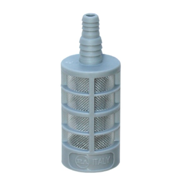 Chemical plastic filter with back. valve / filter PPL-sst+ch. valve - gray 28.1000.30